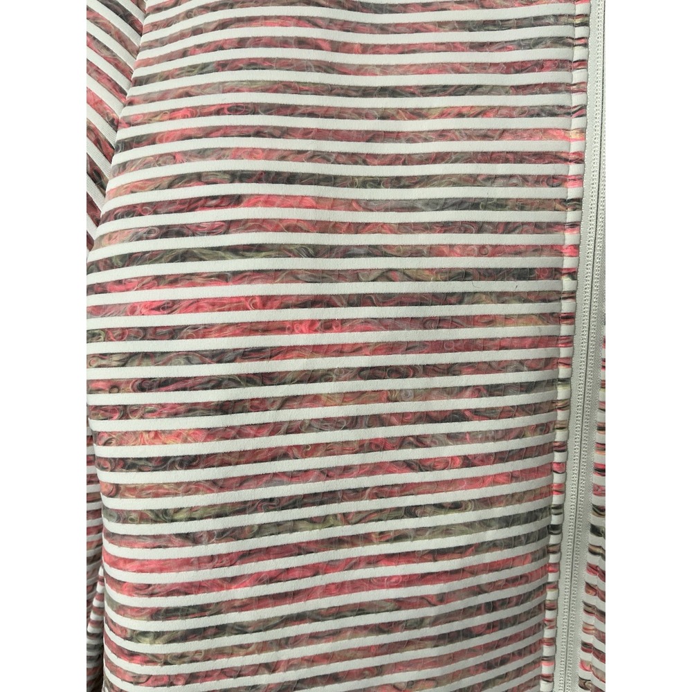 Under Armour White Pink Full Zip Jacket Medium Oversized Midweight - Picture 5 of 9